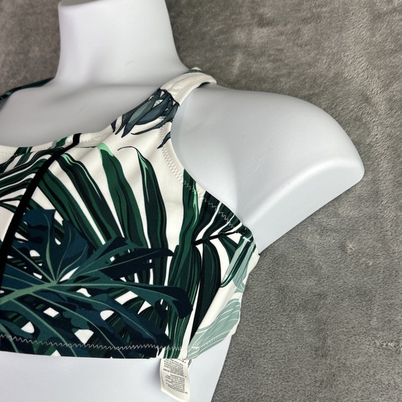 NWT Cupshe 1X Tropical Leafy Criss Cross Bikini‎ Top Leaf Print Swim  *Top Only* - Picture 6 of 11